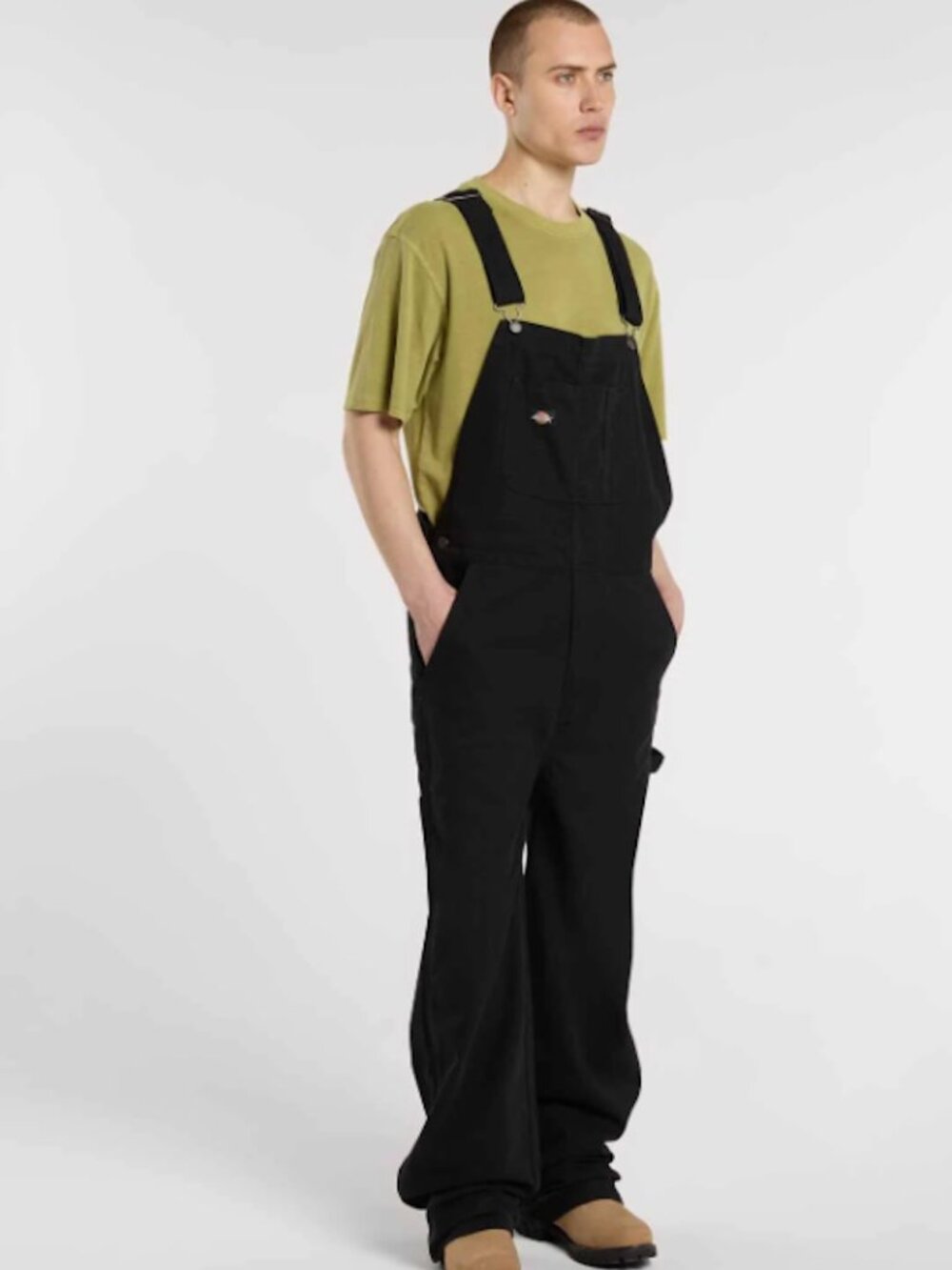 Dickies Loose Canvas Bib Overalls Size 32x32 with Pin